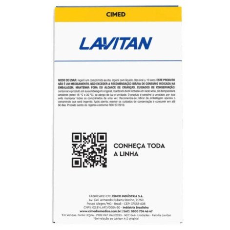 Polivitamínico Lavitan Super Fórmula A-Z Homem 60 comprimidos