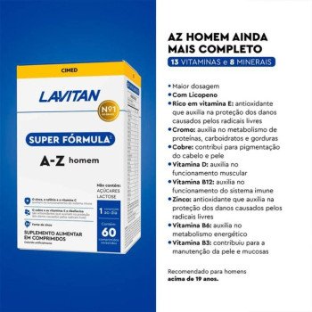 Polivitamínico Lavitan Super Fórmula A-Z Homem 60 comprimidos