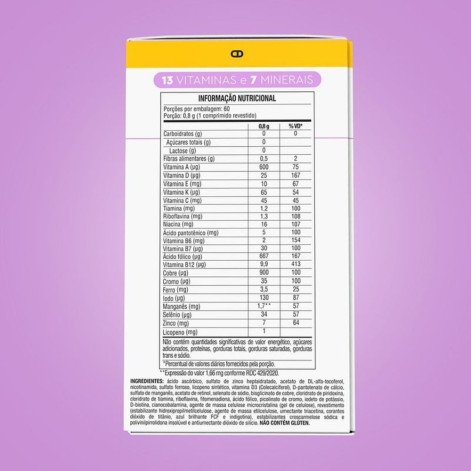 Suplemento Alimentar Lavitan Super Fórmula 50 Mais Mulher Com 60 Comprimidos