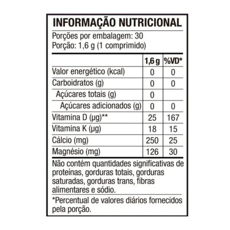 Calcitran MDK Cálcio com Magnésio, Vitamina D e K 30 Comprimidos