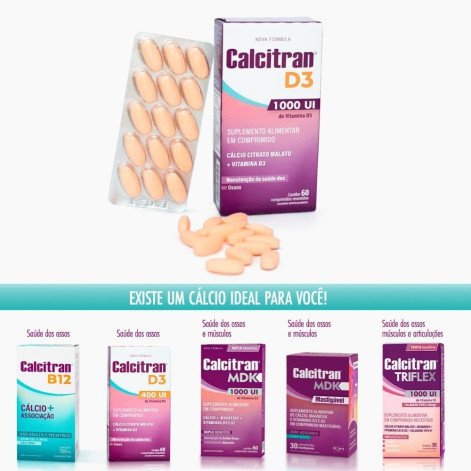 Polivitamínico Calcitran D3 1000UI 60 comprimidos