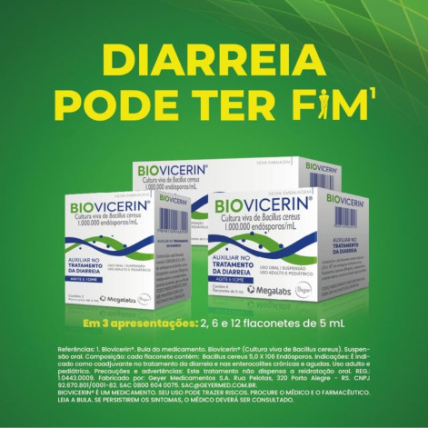 Probiótico Biovicerin 12 Flaconetes de 5ml