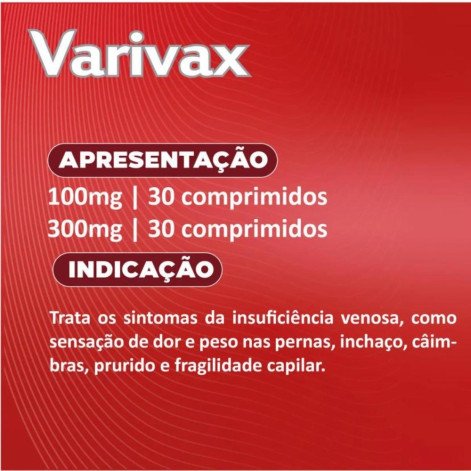Castanha da Índia Varivax 100mg com 30 comprimidos