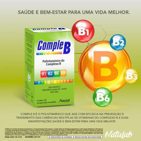  Comple B 50 Comprimidos Revestidos Natulab