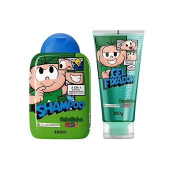 Kit Cia da Natureza Turma da Monica Shampoo 3 Em 1 260ml + Gel Cebolinha 180g