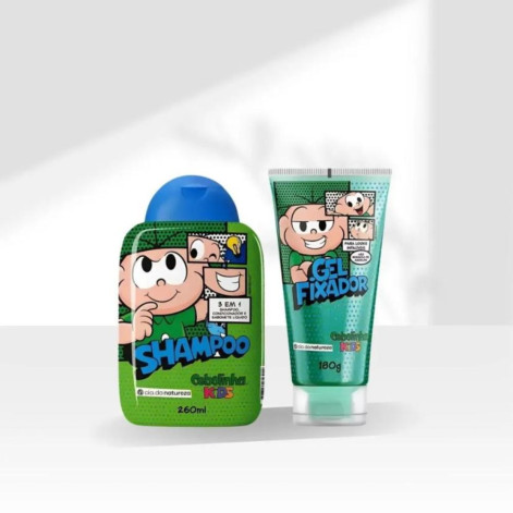 Kit Cia da Natureza Turma da Monica Shampoo 3 Em 1 260ml + Gel Cebolinha 180g