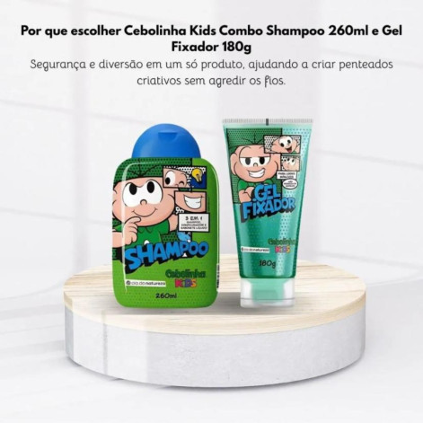 Kit Cia da Natureza Turma da Monica Shampoo 3 Em 1 260ml + Gel Cebolinha 180g