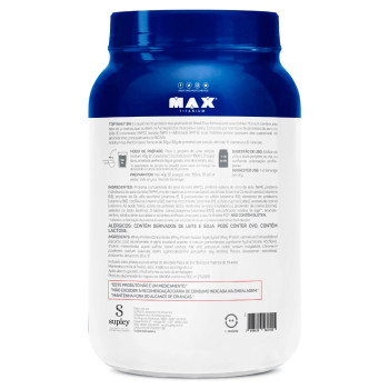 Whey Protein Max Titanium Top Whey 3w Mais Performance Morango 900g
