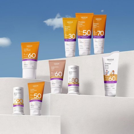 Multiprotetor Facial Stick Labotrat Dermo Sun FPS80 Bege Claro 15g