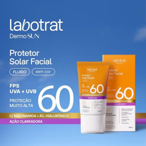 Protetor Facial Labotrat Dermo Sun Fluido Incolor Fps 60 40ml