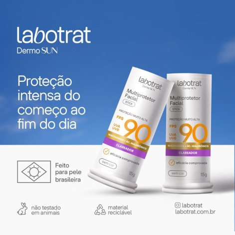 Multiprotetor Facial Stick Labotrat Dermo Sun FPS90 Sem Cor15g