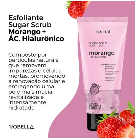 Esfoliante Corporal  Labotrat Sugar Scrub Morango 180g