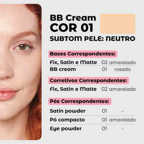 Base Liquida BB Cream Vizzela 10 em 1 FPS 30 Cor 01 35g