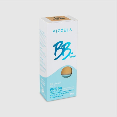 Base Liquida BB Cream Formula Hidratante e Clareadora Fps30 Vizzela Cor 04
