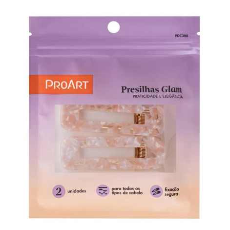 Presilha ProArt Glam Rosa 2 Unidades