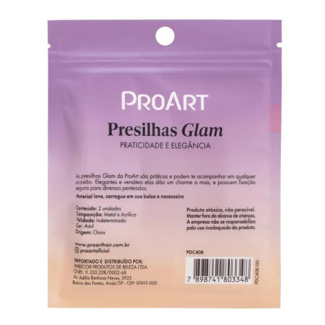Presilha ProArt Glam Azul 2 Unidades
