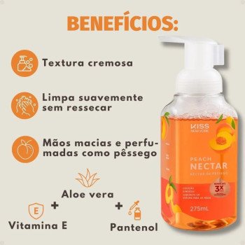 Sabonete em Espuma para Mãos Kiss New York Peach Nectar 275ml