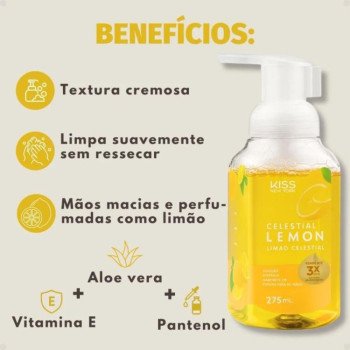 Sabonete em Espuma para Mãos Kiss New York Celestial Lemon 275ml