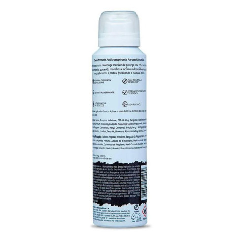 Desodorante Antitranspirante Aerosol Monange Invisible Feminino 48h 150ml