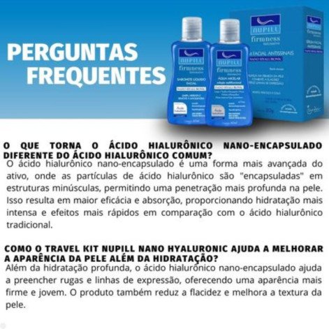 Kit Nupill Ácido Hialurônico E Colágeno Sérum Facial Antissinais 30G + Sabonete Líquido Facial 60Ml + Água Micelar 60Ml + Necessaire Grátis