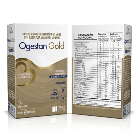 Polivitamínico Ogestan Gold para Gestantes e Lactantes 30 cápsulas