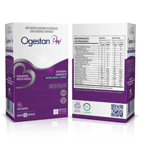 Polivitamínico Ogestan Pré para Gestantes 30 cápsulas