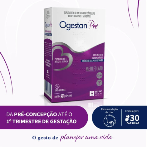 Polivitamínico Ogestan Pré para Gestantes 30 cápsulas