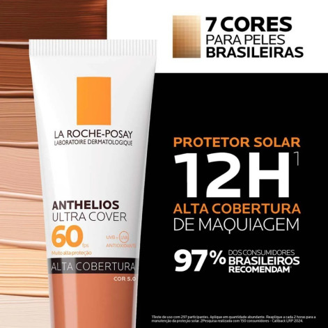 Protetor Solar Facial La Roche-Posay Anthelios Ultra Cover FPS 60 Cor 5.0 Proteção Total para Tom Escuro 30g