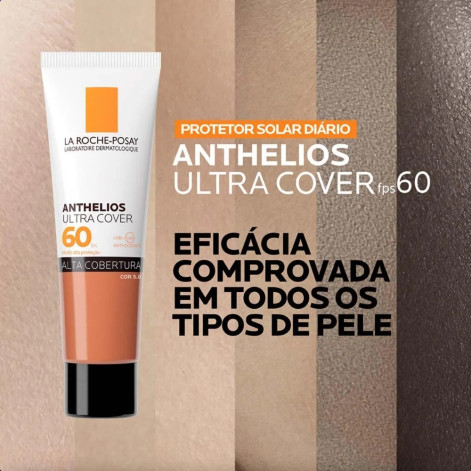 Protetor Solar Facial La Roche-Posay Anthelios Ultra Cover FPS 60 Cor 5.0 Proteção Total para Tom Escuro 30g