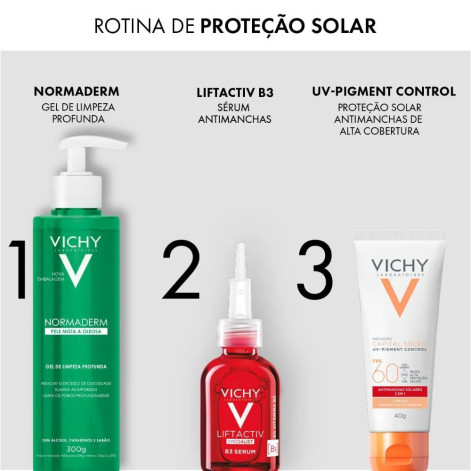 Protetor Solar Facial Vichy Capital Soleil UV-Pigment Control FPS 60 Antimanchas Solares 3 em 1 Cor 2.0 40g