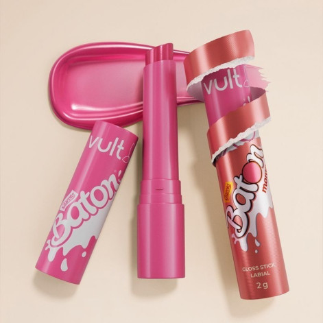 Gloss Garoto Baton Vult Stick Cor Rosa 2g