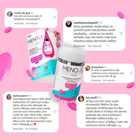 Polivitamínico Meno Aliv Tripla Ação Vitaminas E, A, D, E e K 60 cápsulas