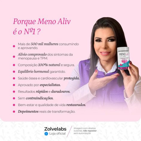Polivitamínico Meno Aliv Tripla Ação Vitaminas E, A, D, E e K 60 cápsulas