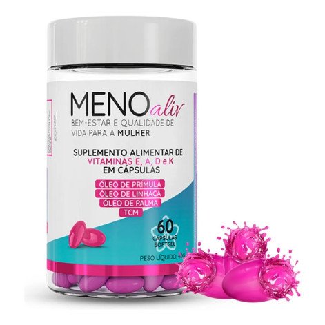 Polivitamínico Meno Aliv Tripla Ação Vitaminas E, A, D, E e K 60 cápsulas