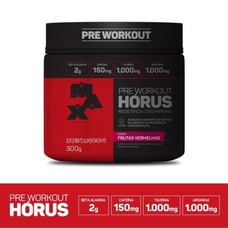 Pré-Treino Max Titanium Horus Frutas Vermelhas 300g