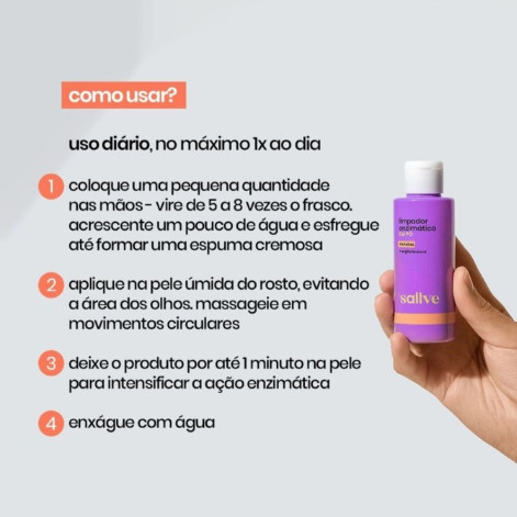 Limpador Facial Enzimático Em Pó Papaína + Argila Branca Sallve 30g
