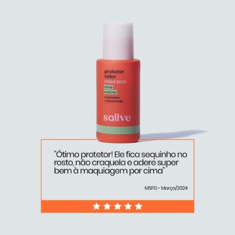 Protetor Solar Facial FPS 50 Sallve Toque Seco 40g
