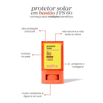 Protetor Solar Facial em Bastão Sallve FPS60 15g