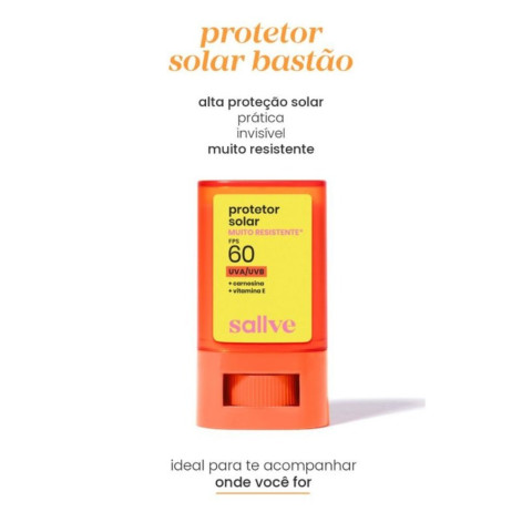 Protetor Solar Facial em Bastão Sallve FPS60 15g