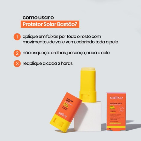 Protetor Solar Facial em Bastão Sallve FPS60 15g