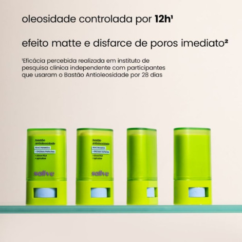 Bastão Antioleosidade Sallve Niacinamida + Enzima Papaína 15g