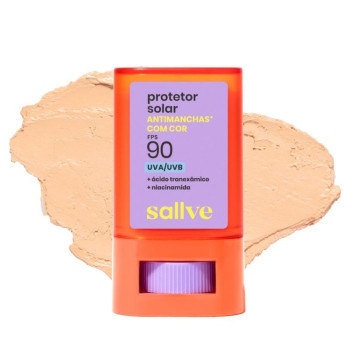 Protetor Solar Facial Bastão Sallve FPS 90 Antimanchas Cor 3 15g