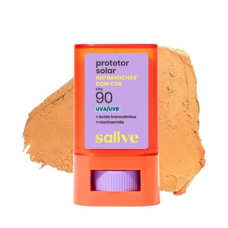 Protetor Solar Facial Bastão Sallve FPS 90 Antimanchas Cor 4 15g