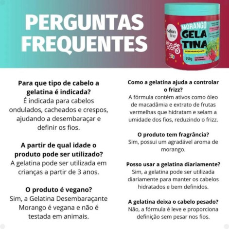 Gelatina Salon Line To De Cacho Kids Morango 550G