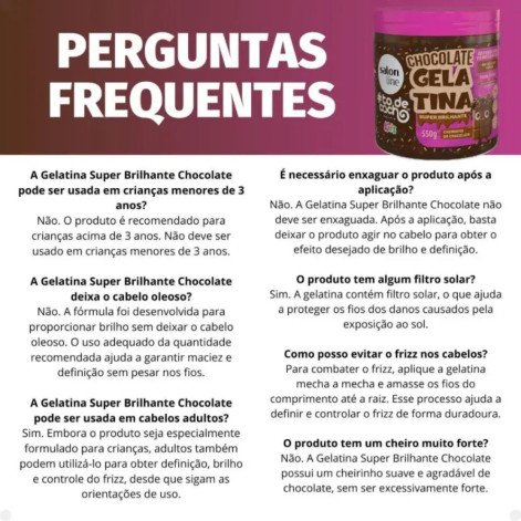 Gelatina Super Brilhantes Salon Line Kids #todecacho Chocolate 550g