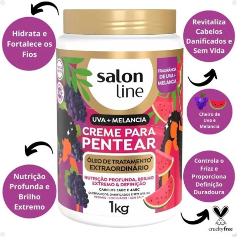 Creme para Pentear Salon Line Óleo de Tratamento Extraordinário Uva + Melancia 1kg