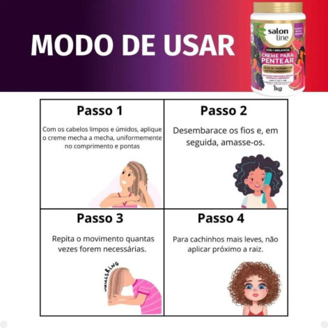 Creme para Pentear Salon Line Óleo de Tratamento Extraordinário Uva + Melancia 1kg