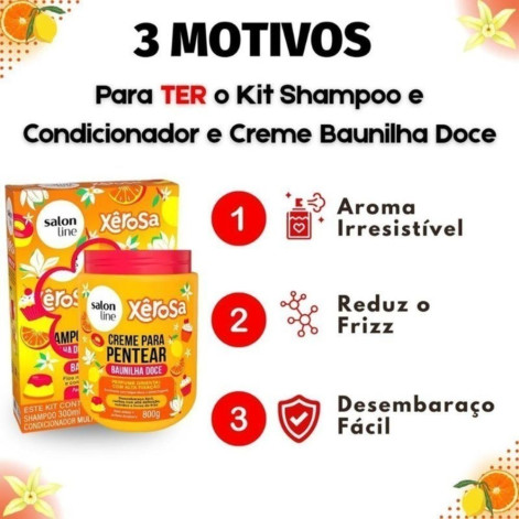 Creme Para Pentear Salon Line Xêrosa Baunilha Doce 800g
