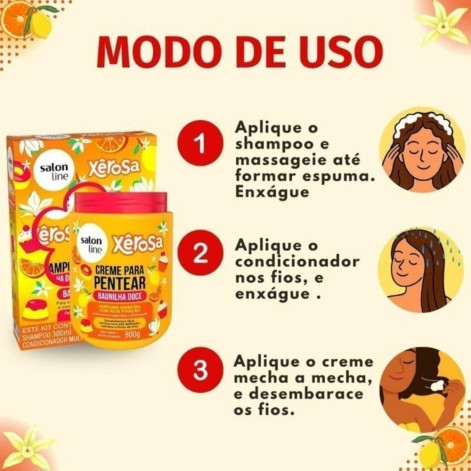 Creme Para Pentear Salon Line Xêrosa Baunilha Doce 800g