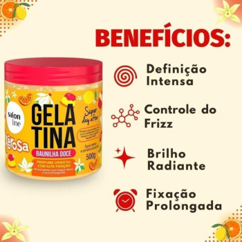  Gelatina Capilar Salon Line Xêrosa Baunilha Doce 500g